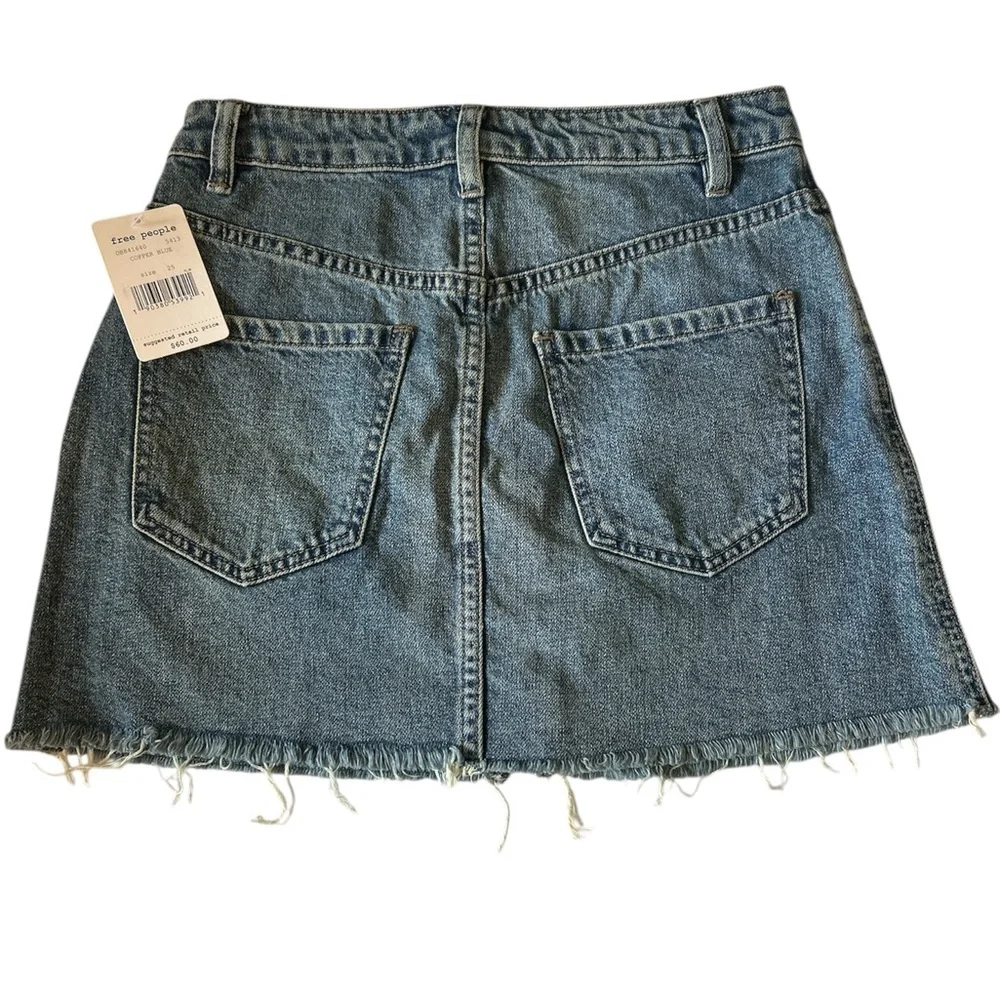 NWT We the Blue Free Denim Zip it up mini short Skirt-size 25 - Picture 3 of 8